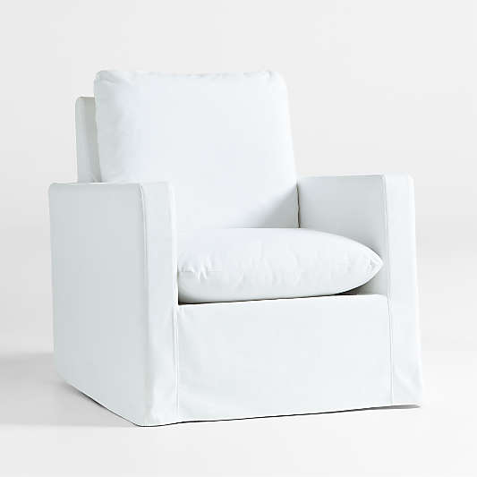 Ever Slipcovered White Nursery Glider Chair by Leanne Ford