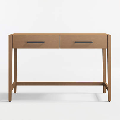 Ever Simple Modular Natural Brown Wood Wide 2-Drawer Kids Desk