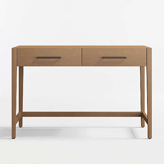 Ever Simple 47" Natural Brown Wood Wide 2-Drawer Kids Desk