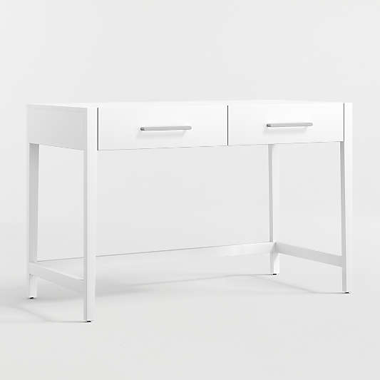 Ever Simple Modular White Wood Wide 2-Drawer Kids Desk