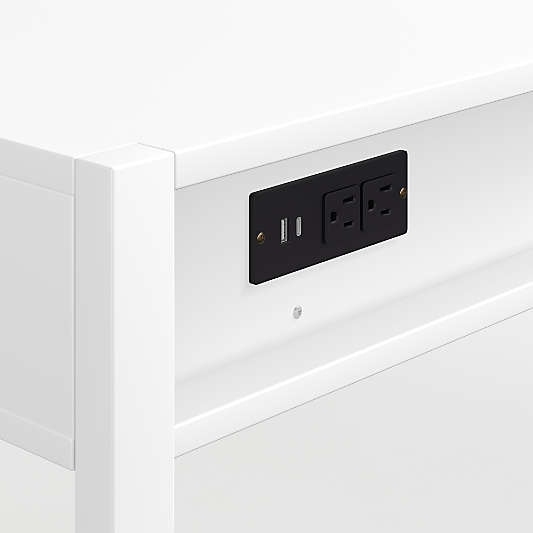 Ever Simple Modular White Wood Wide 2-Drawer Kids Oulet Desk