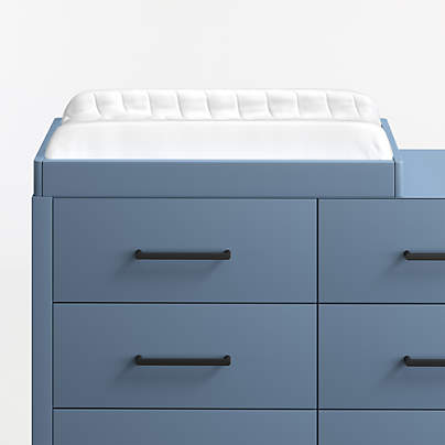 Ever Simple Slate Blue Wood Baby Changing Table Topper