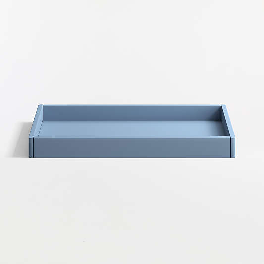 Ever Simple Slate Blue Wood Baby Changing Table Topper