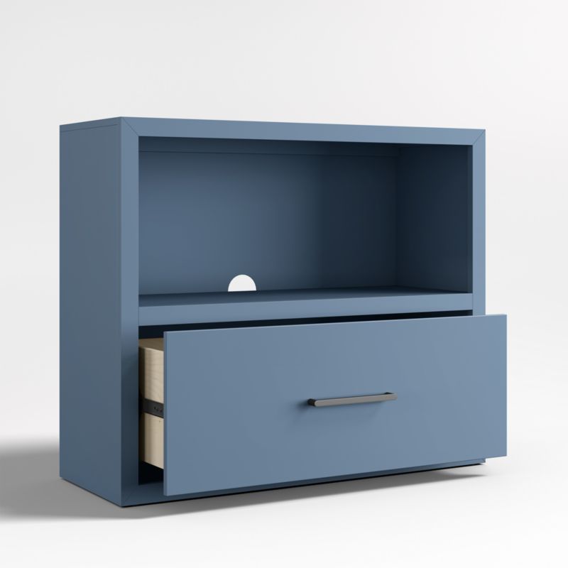 Ever Simple Modular Slate Blue Wood Kids Bookcase with Drawer - image 4 of 8