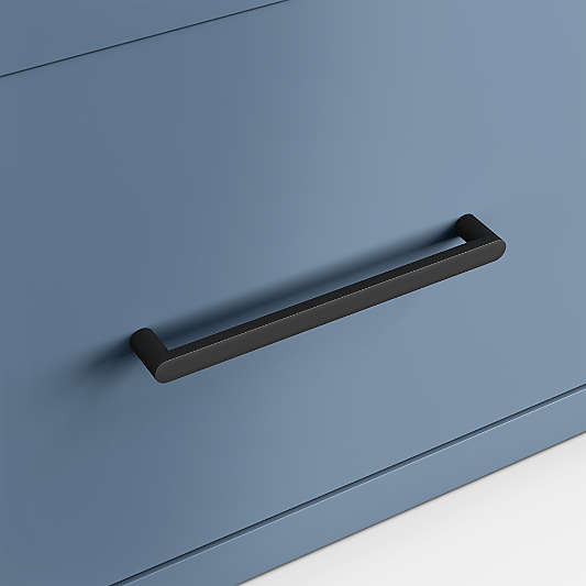 Ever Simple 36" Modular Slate Blue Wood Kids Drawer Bookcase with Hutch