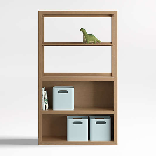 Ever Simple 36" Modular Natural Brown Wood Kids Open Bookcase and Hutch