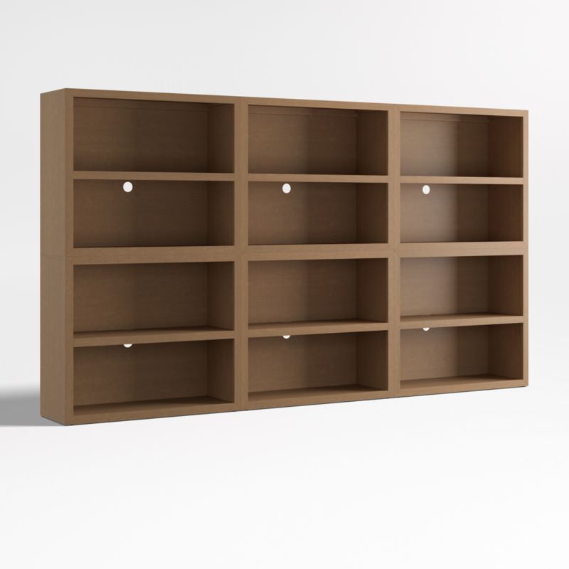 Ever Simple Set of 3 Modular Natural Brown Wood Kids Open Bookcases - image 2 of 6