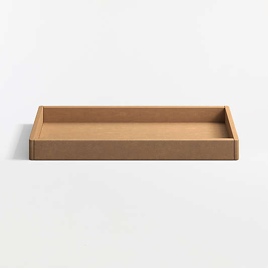 Ever Simple Flax Brown Wood Baby Changing Table Topper