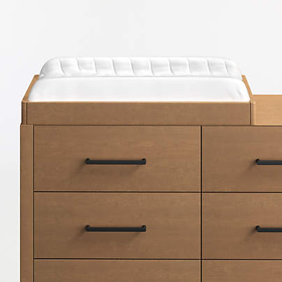 Ever Simple Flax Brown Wood Baby Changing Table Topper