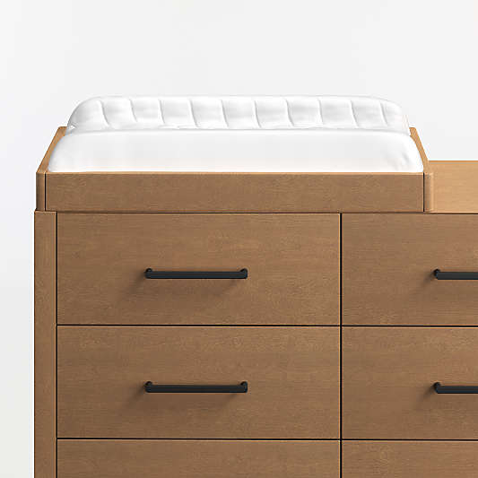 Ever Simple Flax Brown Wood Baby Changing Table Topper