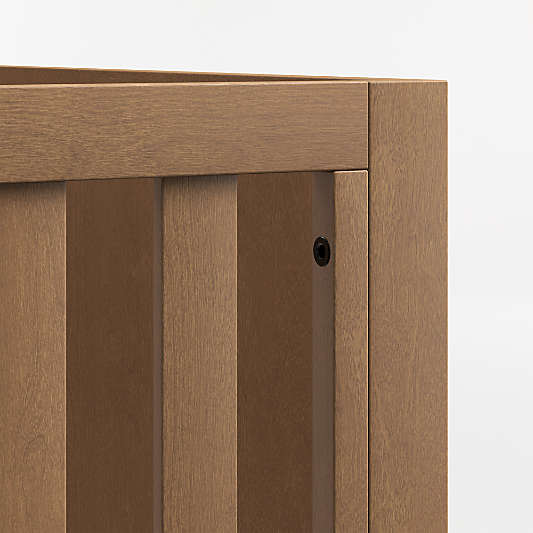 Ever Simple Flax Brown Wood Covertible Baby Crib with Toddler Bed Rail