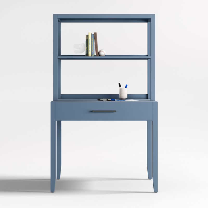 Kids Parke Navy Blue Desk and Hutch