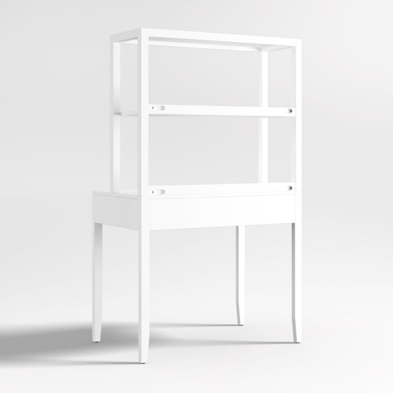 Ever Simple Modular White Wood Kids Desk with Hutch - image 10 of 14