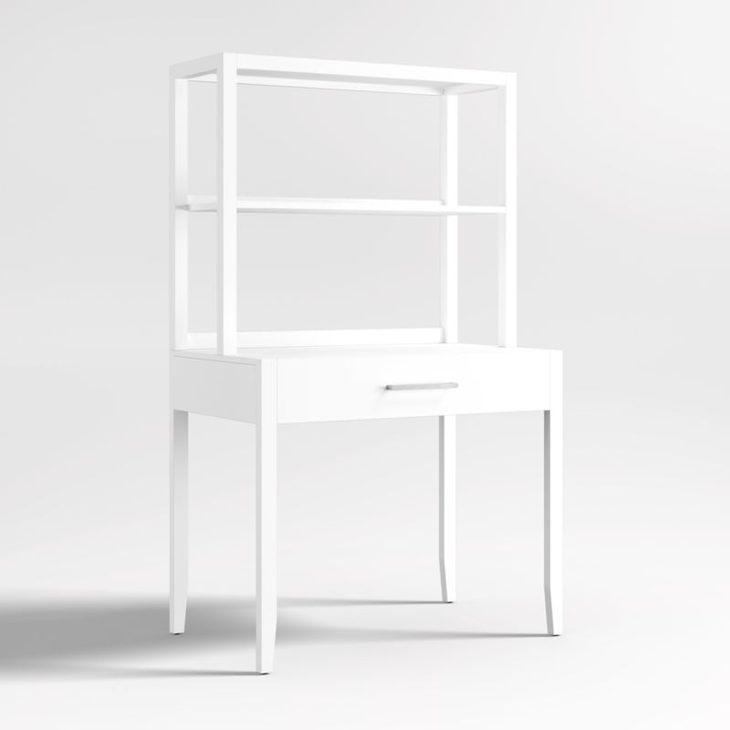 Ever Simple Modular White Wood Kids Desk with Hutch - image 6 of 14