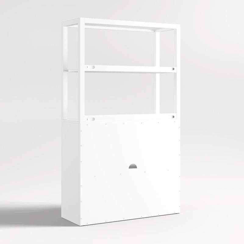 Ever Simple Modular White Wood Kids Drawer Bookcase with Hutch - image 7 of 11