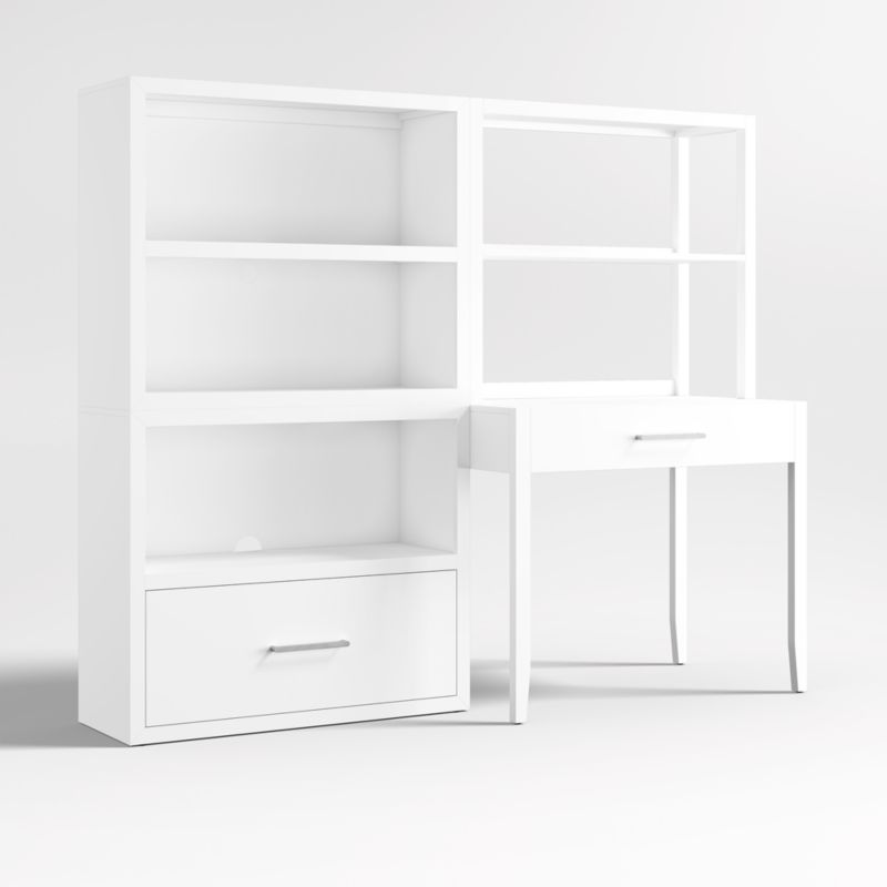 Ever Simple Modular White Wood Kids Workspace Suite