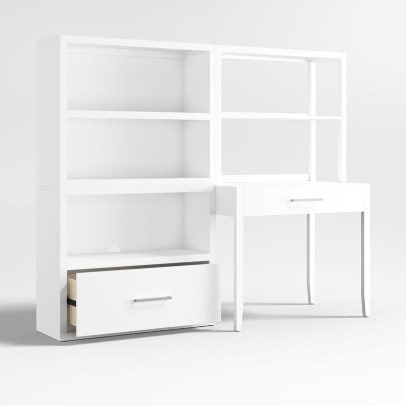 Ever Simple Modular White Wood Kids Workspace Suite