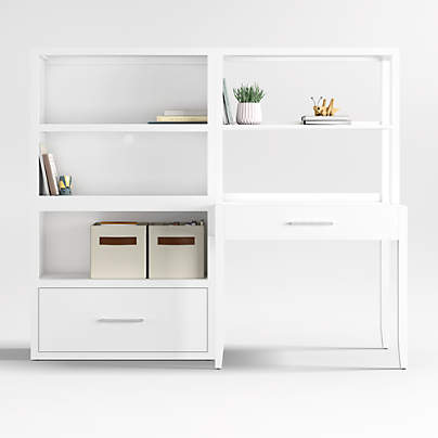 Ever Simple Modular White Wood Kids Workspace Suite