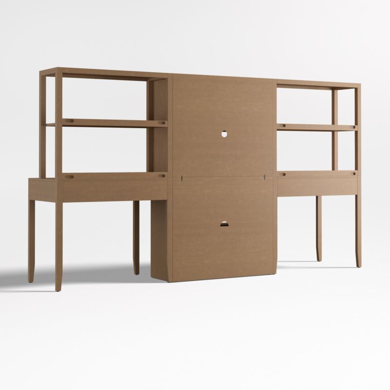 Ever Simple Set of 2 Modular Wood Kids Desks with Drawer Bookcase - image 3 of 7