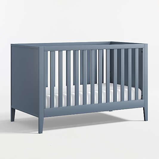 Ever Simple Blue Wood Convertible Crib