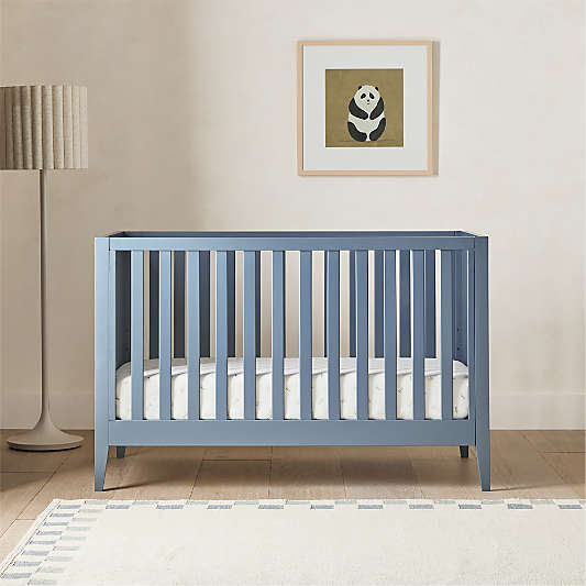 Ever Simple Blue Wood Convertible Crib
