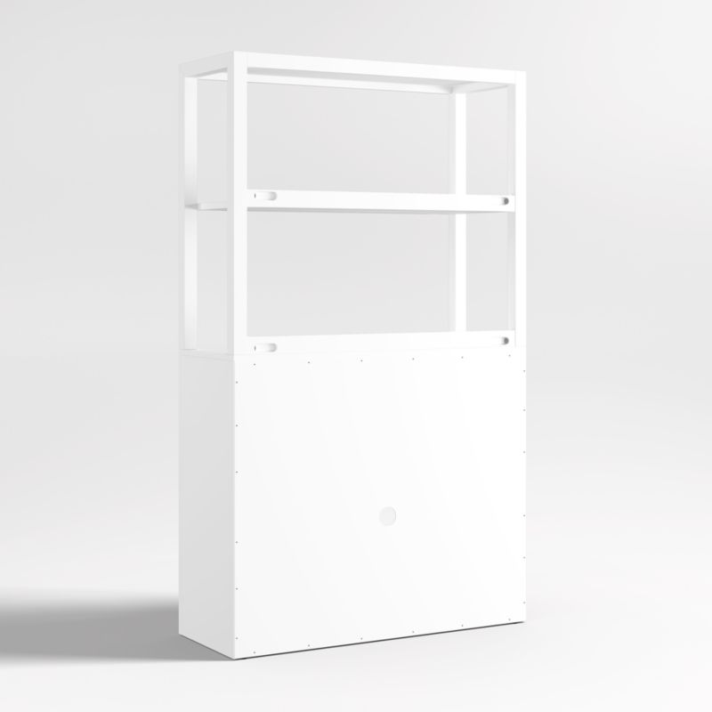 Ever Simple Modular White Wood Kids Open Bookcase with Hutch - image 4 of 7