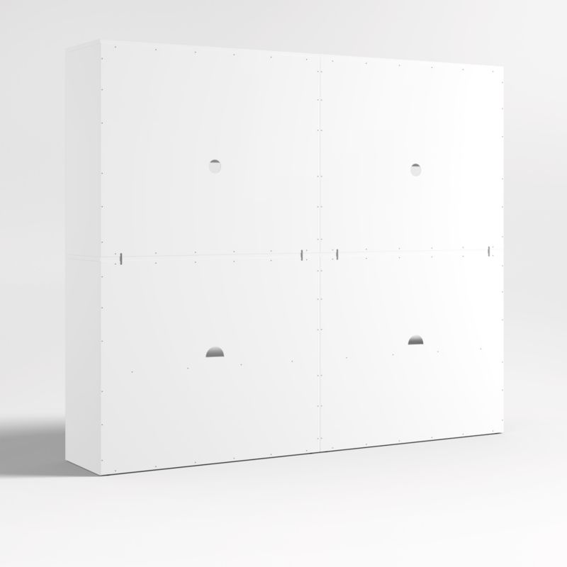 Ever Simple Set of 2 Modular White Wood Kids Open Bookcases with Drawers - image 8 of 11