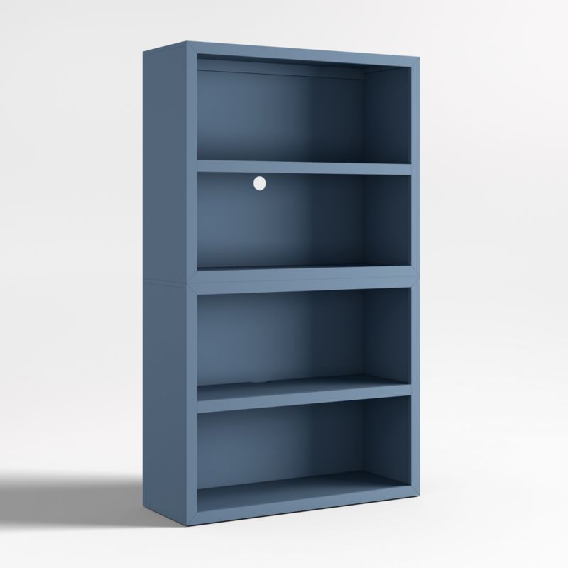 Ever Simple Modular Slate Blue Wood Kids Open Bookcase