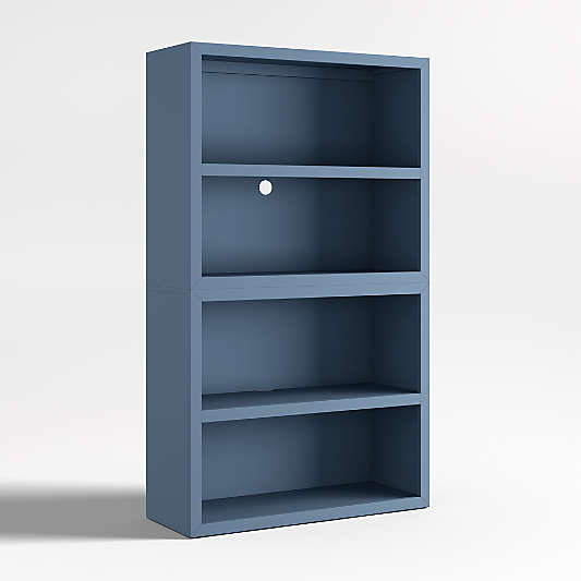 Ever Simple Modular Slate Blue Wood Kids Open Bookcase