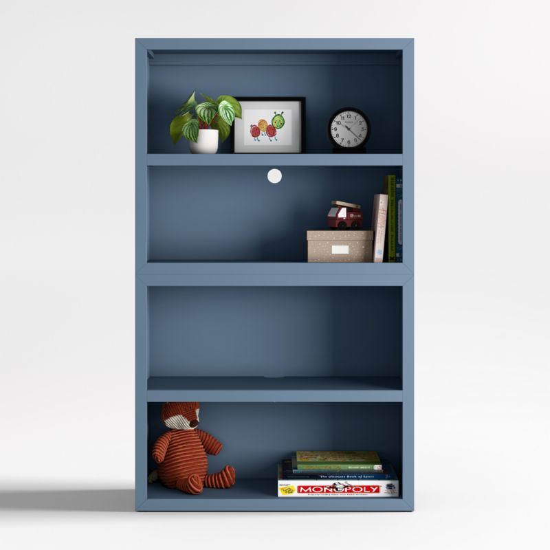 Ever Simple Modular Slate Blue Wood Kids Open Bookcase