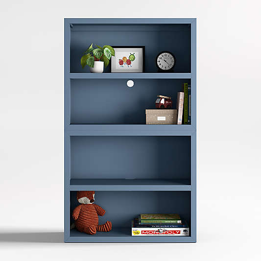 Ever Simple Modular Slate Blue Wood Kids Open Bookcase