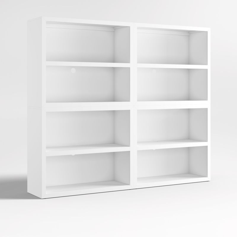 Ever Simple Set of 2 Modular White Wood Kids Open Bookcases - image 3 of 6