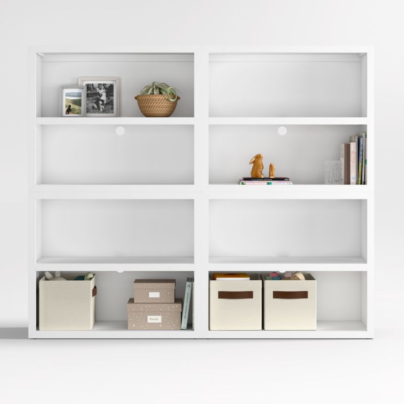 Ever Simple Set of 2 Modular White Wood Kids Open Bookcases - image 0 of 6