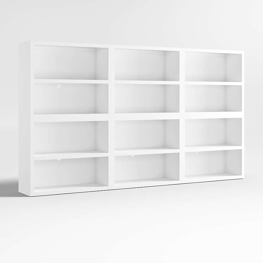 Crate&Barrel Ever Simple Set of Modular White Wood Kids Open Bookcases