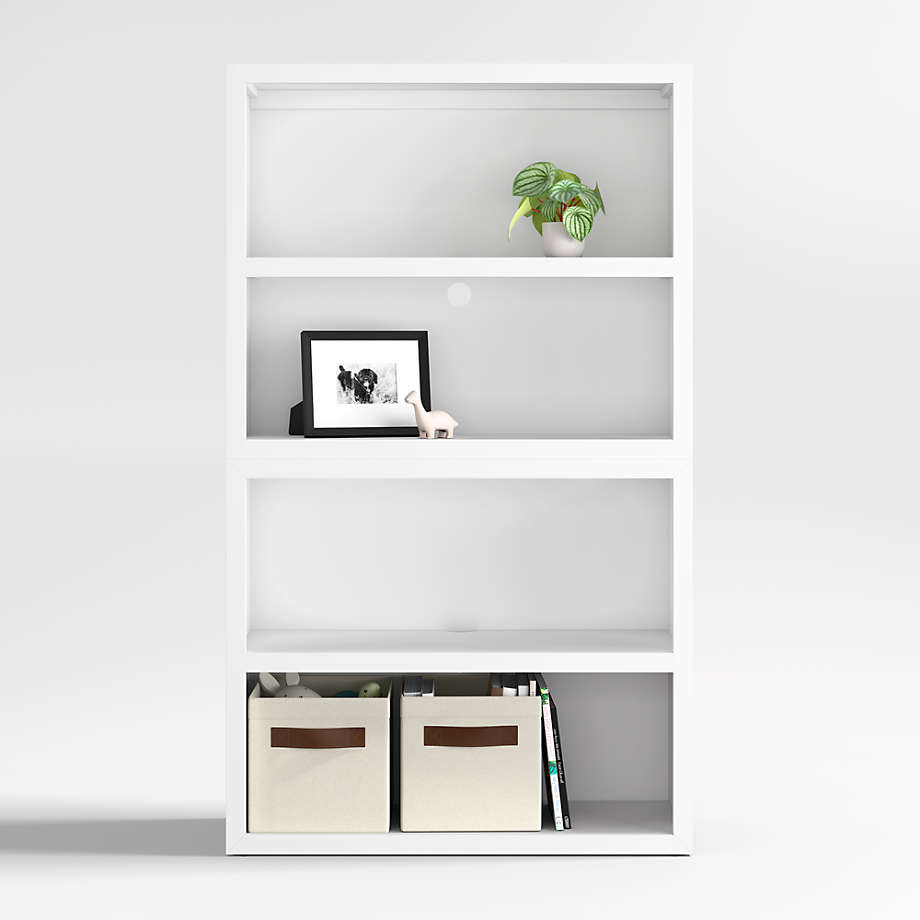 Ever Simple Modular White Wood Kids Open Bookcase