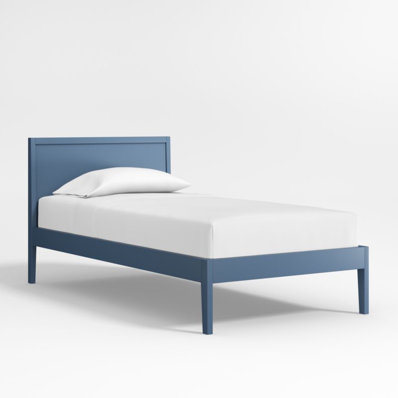 Ever Simple Slate Blue Wood Kids Twin Bed