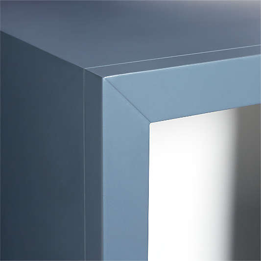 Ever Simple 12" Slate Blue Wood Floating Cube Shelf