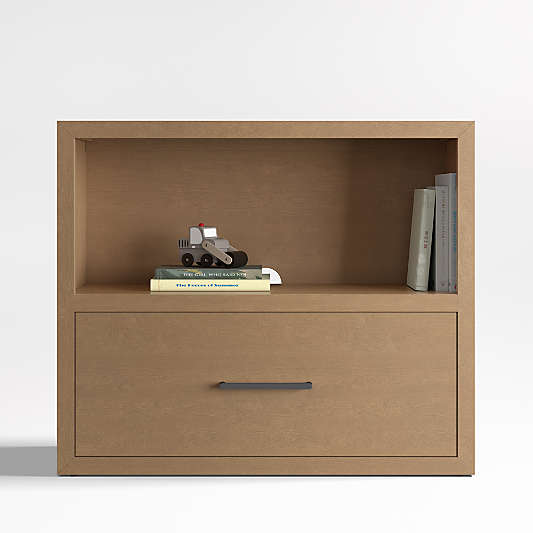 Ever Simple 36" Modular Natural Brown Wood Kids Bookcase with Drawer