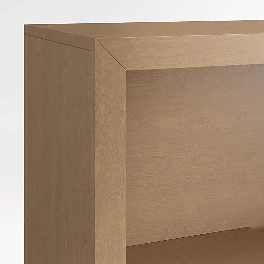 Ever Simple 108" Set of 3 Modular Natural Brown Wood Kids Open Bookcases with Drawers