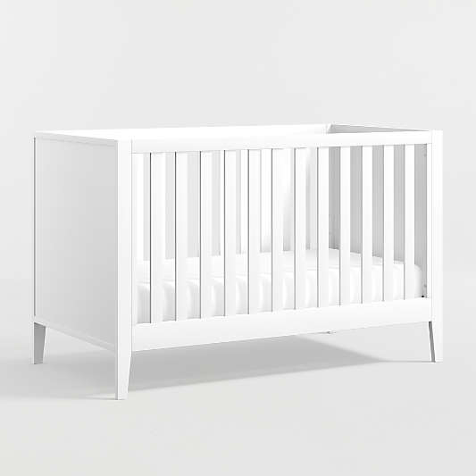 Ever Simple White Wood Convertible Baby Crib