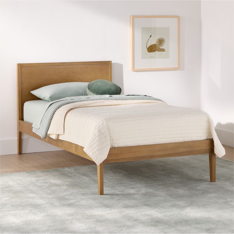 Ever Simple Flax Brown Wood Kids Twin Bed - image 2 of 9