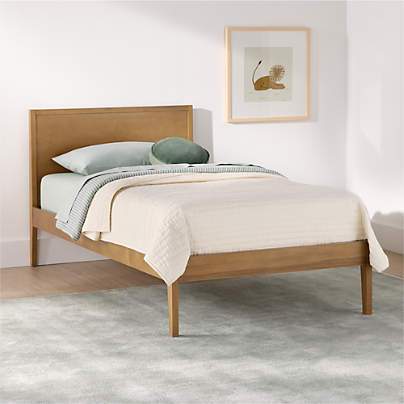 Ever Simple Flax Brown Wood Kids Twin Bed