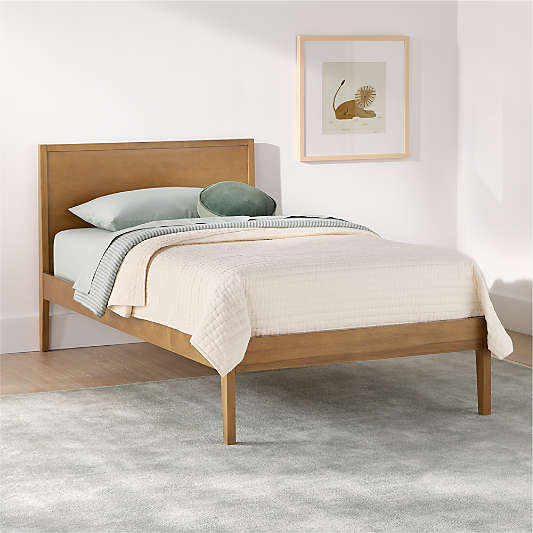 Ever Simple Flax Brown Wood Kids Twin Bed