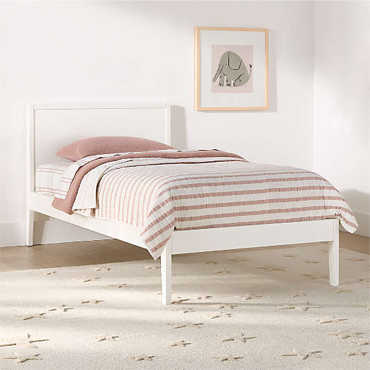 Ever Simple White Wood Kids Twin Bed
