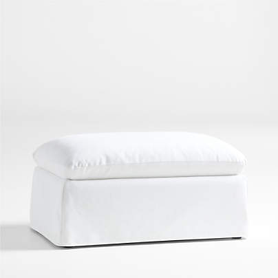 Ever White Slipcovered Storage Nursery Ottoman by Leanne Ford