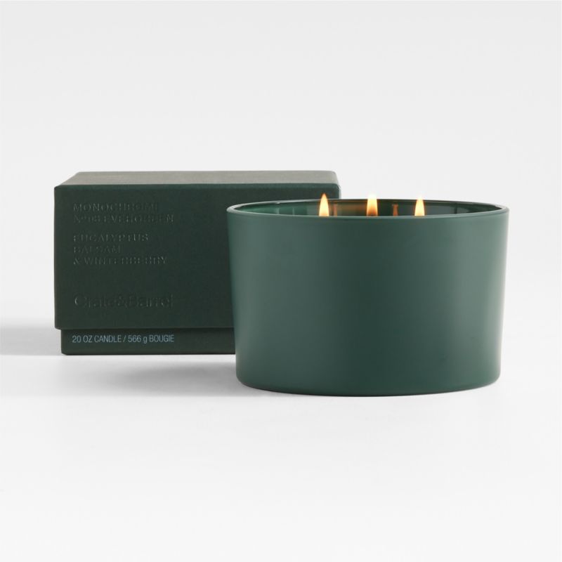 Monochrome No. 03 Evergreen 3-Wick Scented Candle - Eucalyptus, Balsam and Winterberry - image 0 of 7