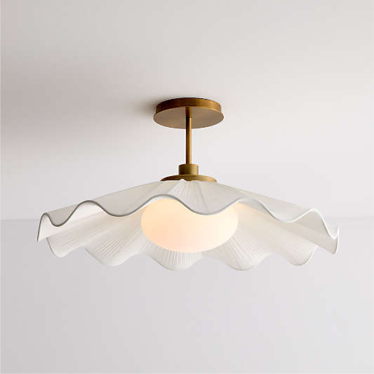 Everly White 24.5" Kids Flush Mount Ceiling Light