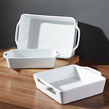 Aspen Porcelain Bakers, Set of 3 | Crate & Barrel