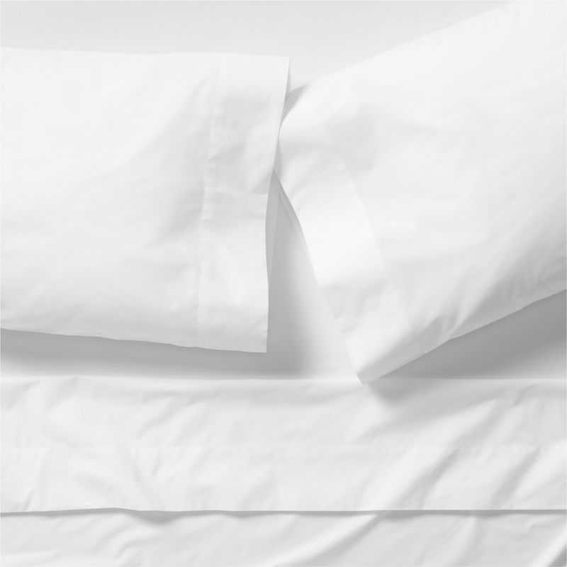 Everyday Organic Cotton Percale White Twin/Twin XL Bed Sheet Set - image 2 of 8