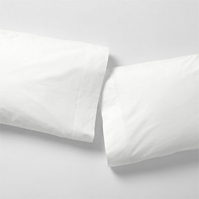 View Everyday Organic Cotton Percale White Standard Pillowcases, Set of 2 details